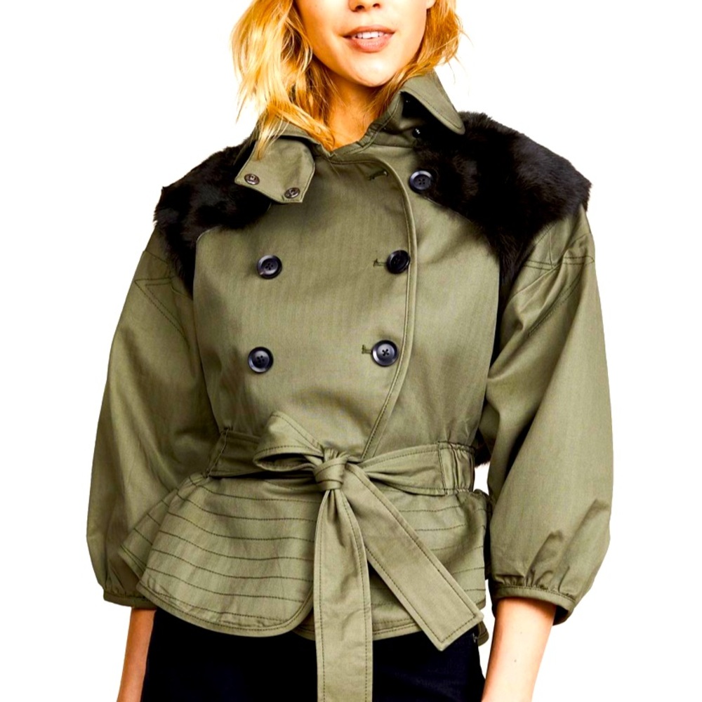Marissa Webb fur / canvas jacket.